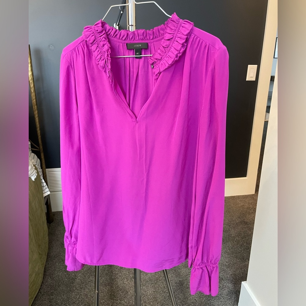 Tall Girls!! Orchid Purple Ruffle Collar Blouse